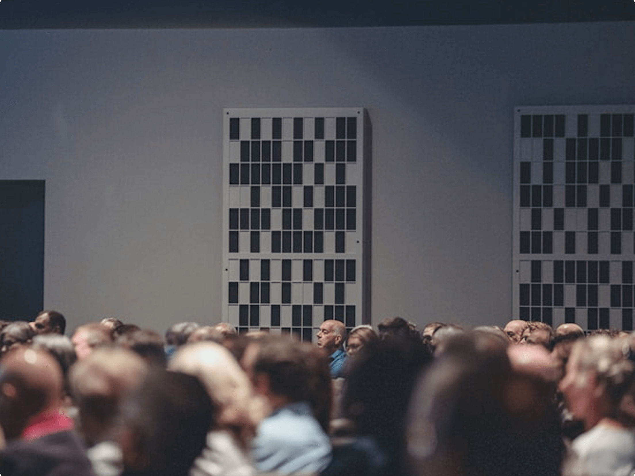 Crowd with painting